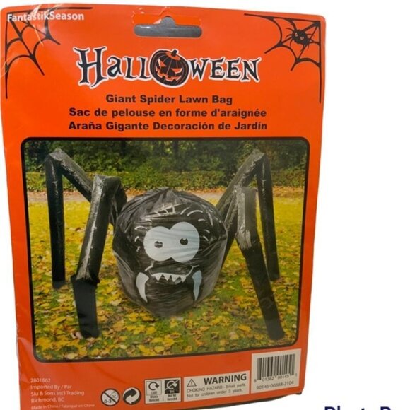Halloween Giant Spider Lawn Leaf Bag Fall Yard Lawn Fall Autumn Decoration - Picture 2 of 7